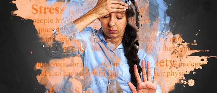 hand over head: anxiety